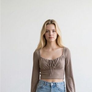 URBAN Romantics Tan Crop Top L